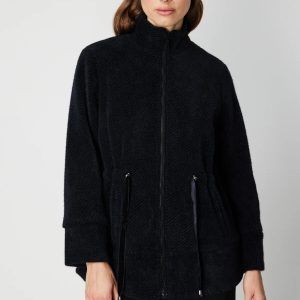 ON TRİKO Beli Bağcıklı Dik Yaka Mont 66721 - Siyah