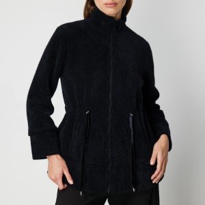 ON TRİKO Beli Bağcıklı Dik Yaka Mont 66721 - Siyah