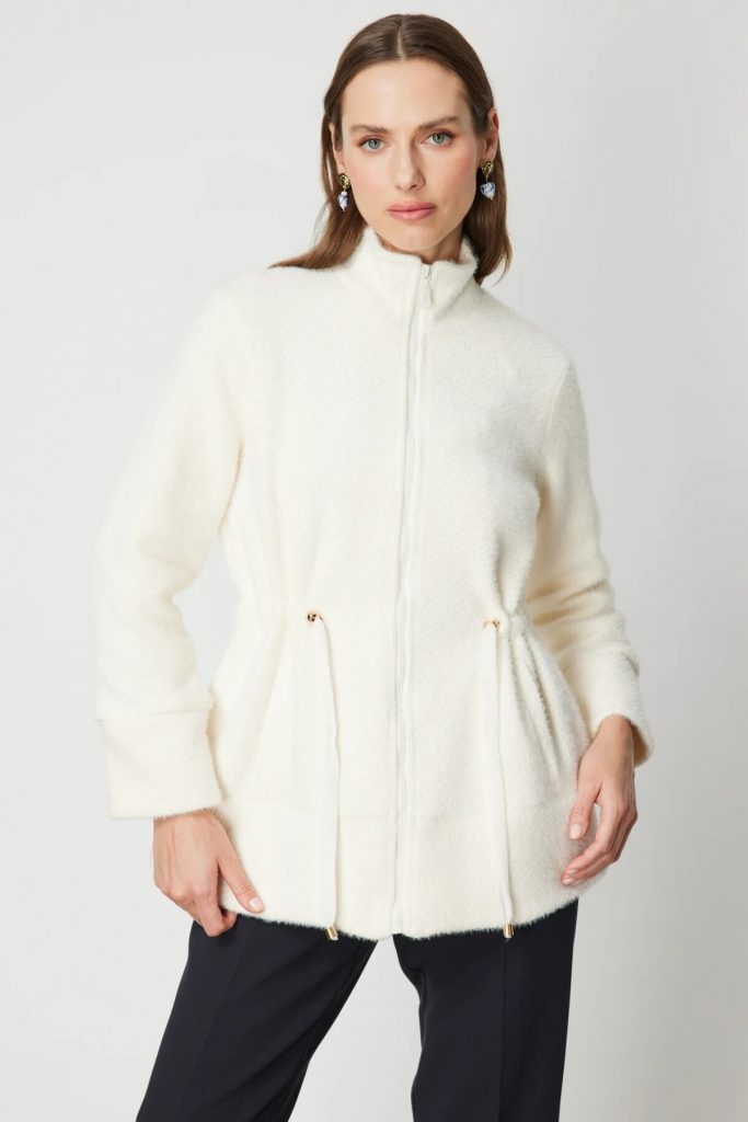 ON TRİKO Beli Bağcıklı Dik Yaka Mont 66721 - EKRU