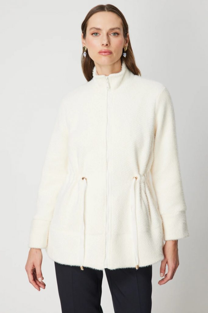 ON TRİKO Beli Bağcıklı Dik Yaka Mont 66721 - EKRU