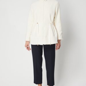 ON TRİKO Beli Bağcıklı Dik Yaka Mont 66721 - EKRU