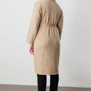 ON TRİKO ONTRİKO Beli Kuşaklı Şal Yaka Hırka 60900-26k - BEJ