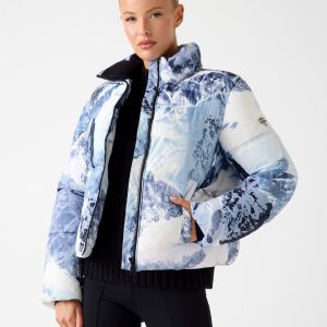 Guess Crop şişme kayak Mont W5BL92W3282 - MAVİ