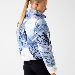 Guess Crop şişme kayak Mont W5BL92W3282 - MAVİ