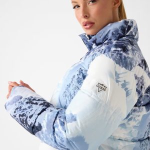 Guess Crop şişme kayak Mont W5BL92W3282 - MAVİ