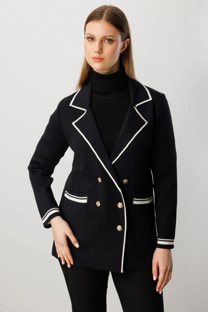 ON TRİKO ONTRİKO Ceket Yaka Torba Cepli Hırka 60906-26k - Siyah