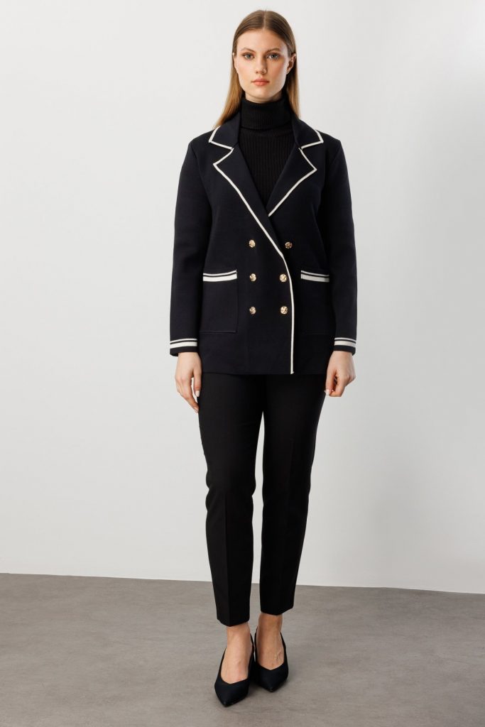 ON TRİKO ONTRİKO Ceket Yaka Torba Cepli Hırka 60906-26k - Siyah