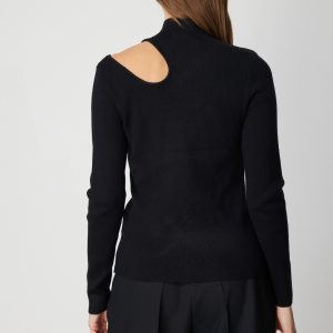 ON TRİKO ONTRİKO Omzu Açık Taş Detaylı Triko Kazak 60309-26K - Siyah