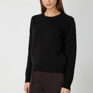 ON TRİKO Kabartmalı Triko Kazak 66363-26k - Siyah