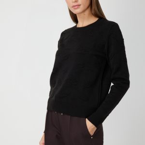 ON TRİKO Kabartmalı Triko Kazak 66363-26k - Siyah