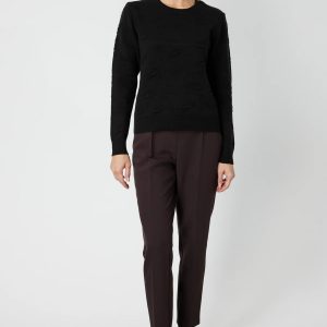 ON TRİKO Kabartmalı Triko Kazak 66363-26k - Siyah