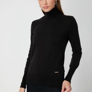 ON TRİKO Balıkçı Yaka Triko Kazak 63503-26K - Siyah