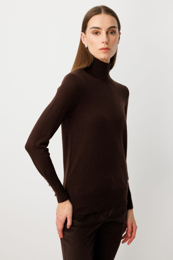 ON TRİKO Balıkçı Yaka Triko Kazak 63503-26K - kahve