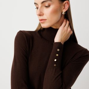 ON TRİKO Balıkçı Yaka Triko Kazak 63503-26K - kahve