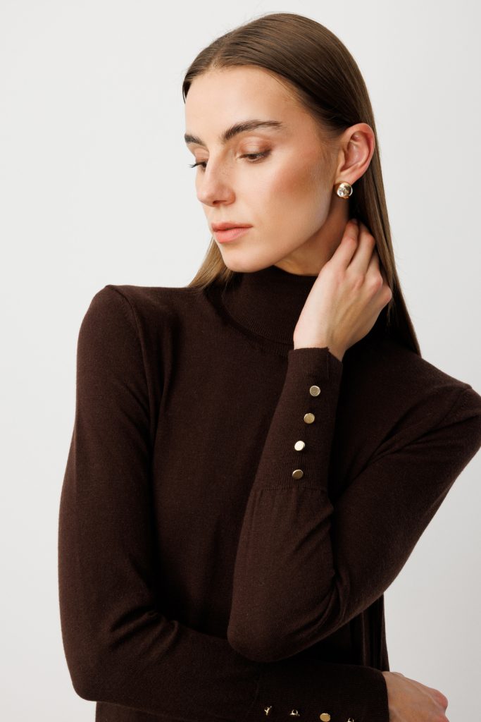 ON TRİKO Balıkçı Yaka Triko Kazak 63503-26K - kahve