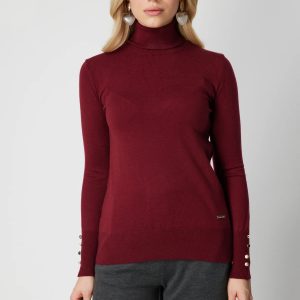 ON TRİKO Balıkçı Yaka Triko Kazak 63503-26K - bordo