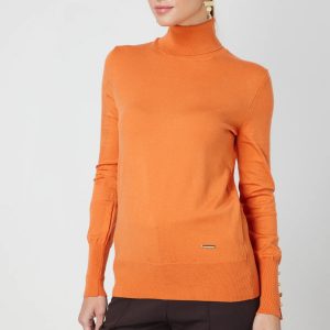 ON TRİKO Balıkçı Yaka Triko Kazak 63503-26K - oranj