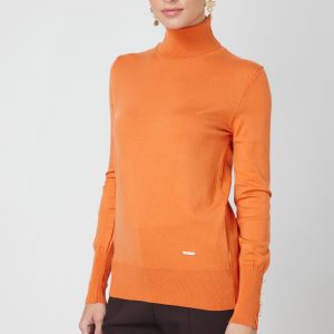 ON TRİKO Balıkçı Yaka Triko Kazak 63503-26K - oranj