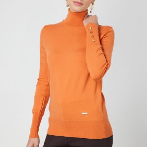 ON TRİKO Balıkçı Yaka Triko Kazak 63503-26K - oranj