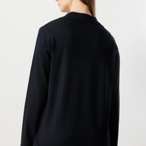 ON TRİKO Polo Yaka Süs Düğmeli Triko Kazak 65333-26k - Siyah