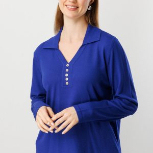 ON TRİKO Polo Yaka Süs Düğmeli Triko Kazak 65333-26k - SAKS