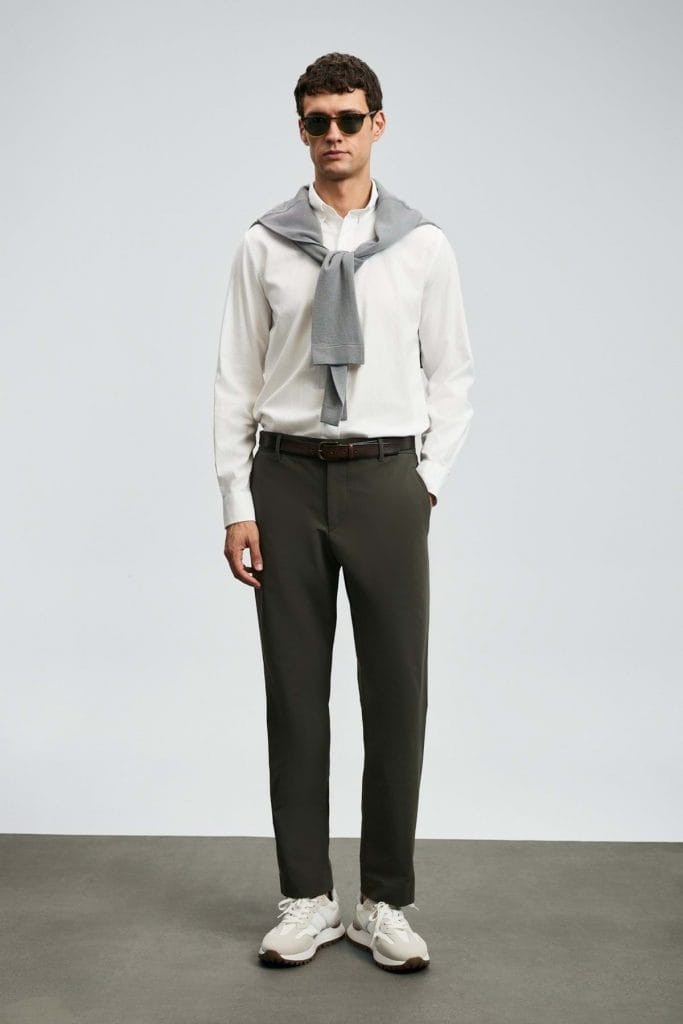 Lufian  Daren Smart Erkek Chino Pantolon Slim Fit Erkek Pantolon HAKİ