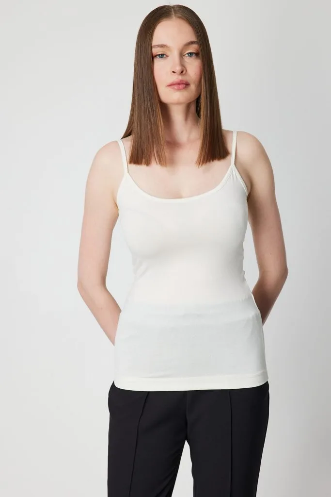 ON TRİKO Simli Kumaş Askılı Bluz 61391-26k