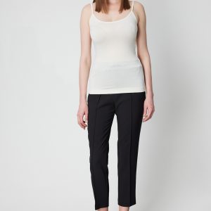 ON TRİKO Simli Kumaş Askılı Bluz 61391-26k - KREM