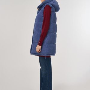 Kayra Kadife Garnili Şişme Yelek Lacivert - Lacivert