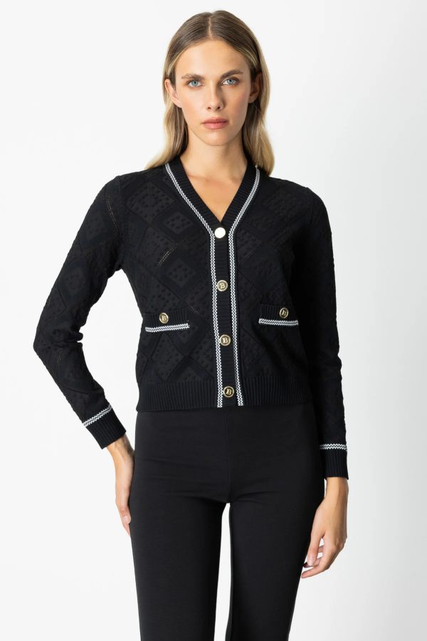 ON TRİKO V Yaka Kabartmalı Hırka 60950-26k