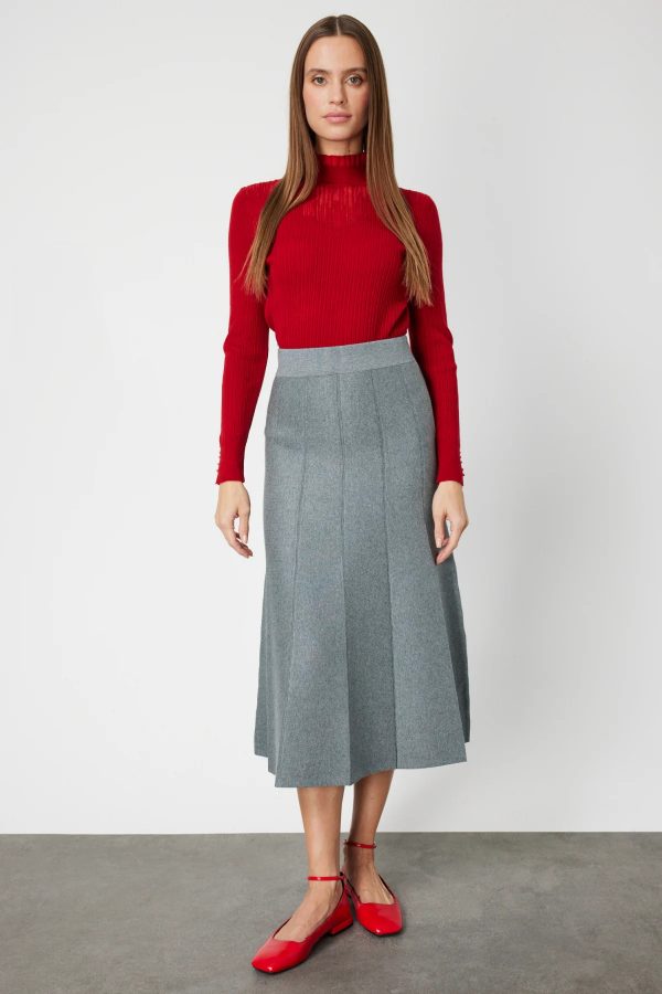 ON TRİKO Pileli Midi Triko Etek 65210-26k