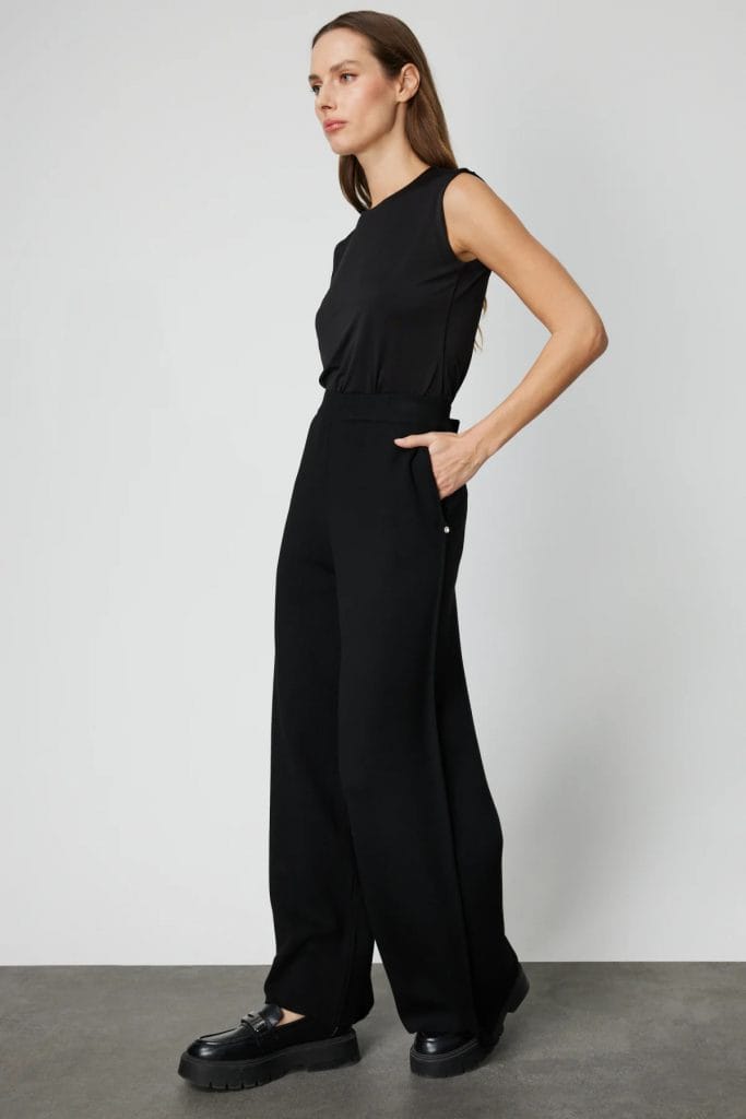 ON TRİKO Cebi Taş Detaylı Bol Paça Triko Pantolon 63919-26k