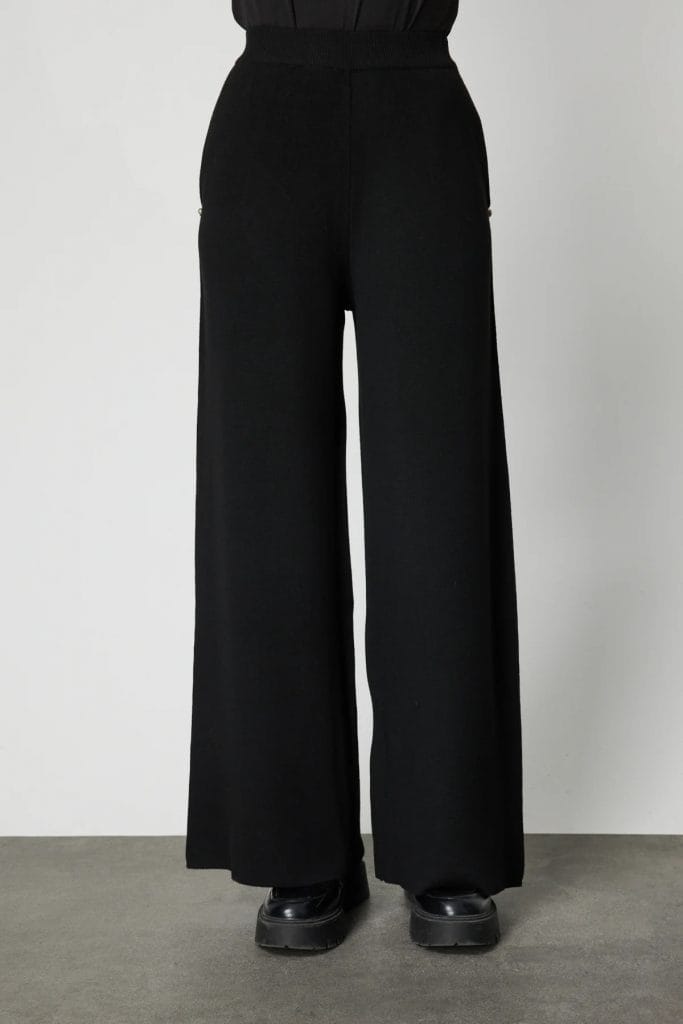 ON TRİKO Cebi Taş Detaylı Bol Paça Triko Pantolon 63919-26k