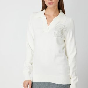 ON TRİKO Omzu Zincirli Yaprak Detaylı Triko Kazak 65334-26k - EKRU