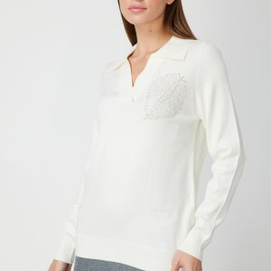 ON TRİKO Omzu Zincirli Yaprak Detaylı Triko Kazak 65334-26k - EKRU