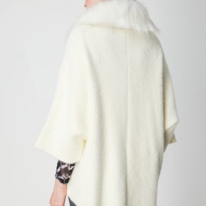 ON TRİKO Yakası Kürklü Peluş Hırka 63915-26k - KREM