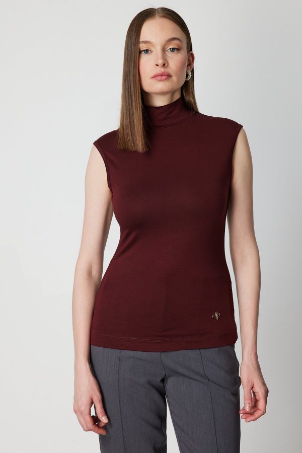 ON TRİKO Dik Yaka Kolsuz Basic Bluz 61432-26k