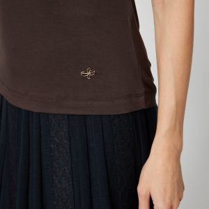 ON TRİKO Dik Yaka Kolsuz Basic Bluz 61432-26k - kahve