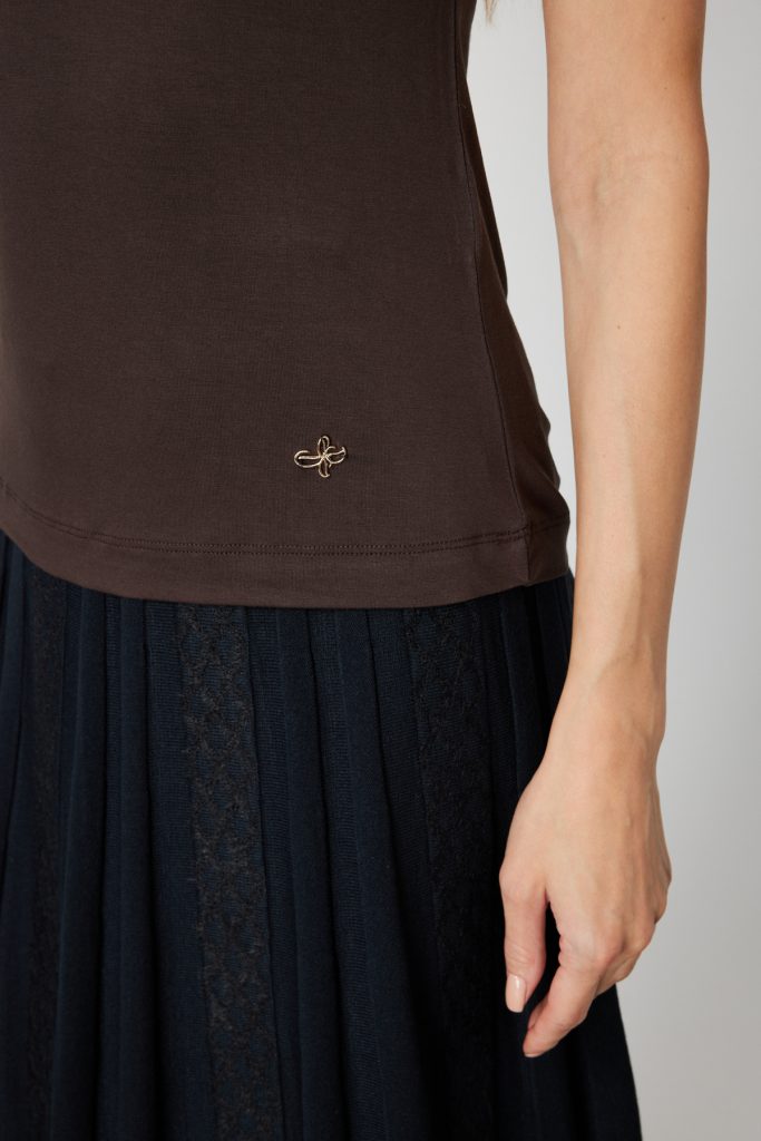 ON TRİKO Dik Yaka Kolsuz Basic Bluz 61432-26k - kahve