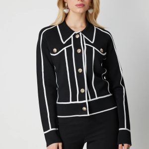 ON TRİKO Şerit Detaylı Çıtçıt Kapamalı Hırka 69908-26k - KREM