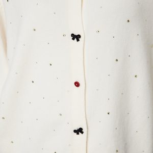 ON TRİKO Taş Detaylı Sıfır Yaka Triko Hırka 60344-26k - BEJ