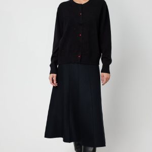 ON TRİKO Taş Detaylı Sıfır Yaka Triko Hırka 60344-26k - Siyah