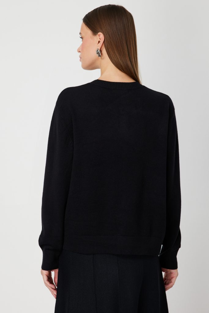 ON TRİKO Taş Detaylı Sıfır Yaka Triko Hırka 60344-26k - Siyah