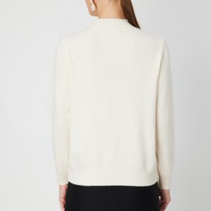 ON TRİKO Yakası Tül Detaylı Pamuklu Triko Kazak 60342-26k - BEJ