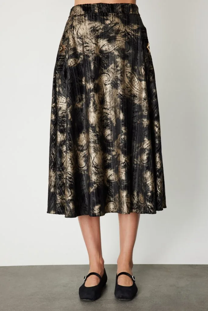 ON TRİKO Desenli Midi Boy Etek 66537-26k