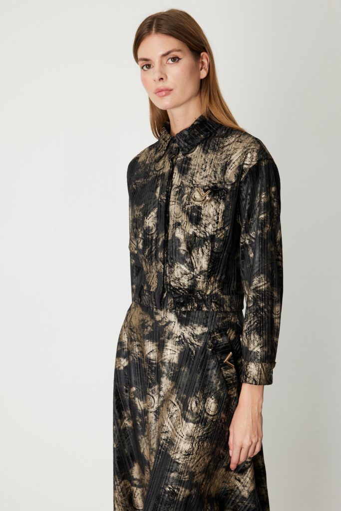 ON TRİKO Desenli Crop Ceket 66536-26K - Siyah