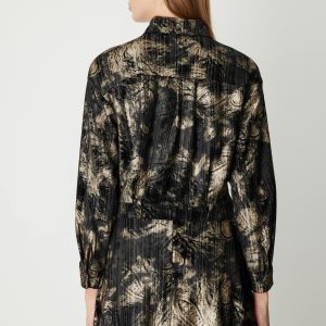 ON TRİKO Desenli Crop Ceket 66536-26K - Siyah