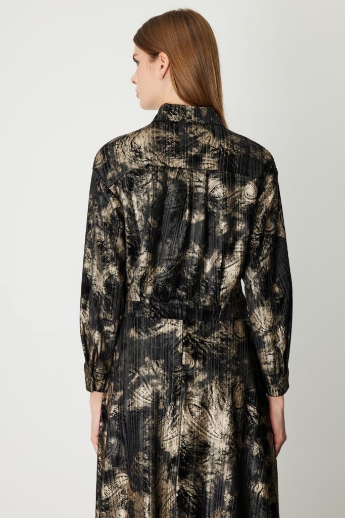 ON TRİKO Desenli Crop Ceket 66536-26K - Siyah