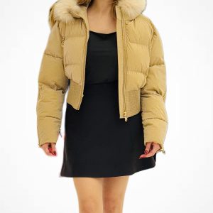 centilmen Kürk Detaylı Kısa Mont 5484-26k - Siyah