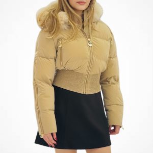 centilmen Kürk Detaylı Kısa Mont 5484-26k - taba